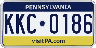 PA license plate KKC0186