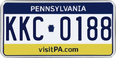 PA license plate KKC0188