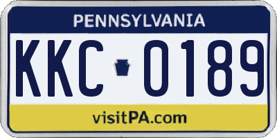 PA license plate KKC0189