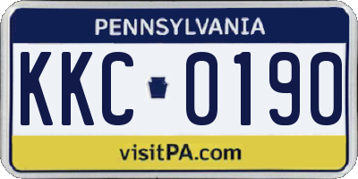 PA license plate KKC0190