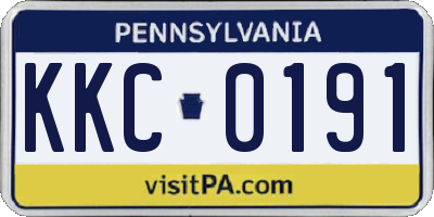 PA license plate KKC0191