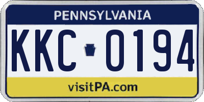 PA license plate KKC0194