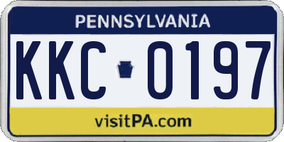 PA license plate KKC0197