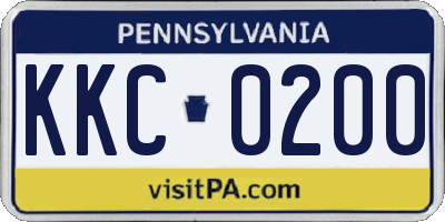 PA license plate KKC0200