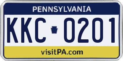 PA license plate KKC0201