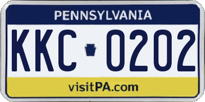 PA license plate KKC0202