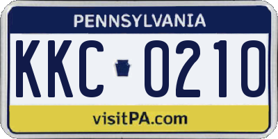 PA license plate KKC0210