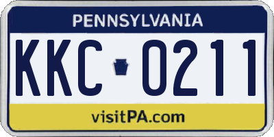 PA license plate KKC0211