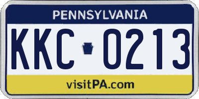 PA license plate KKC0213