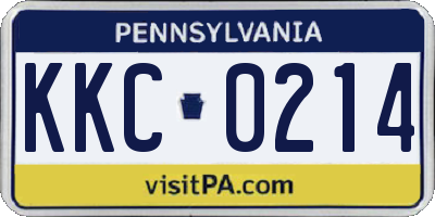 PA license plate KKC0214