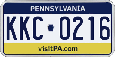 PA license plate KKC0216