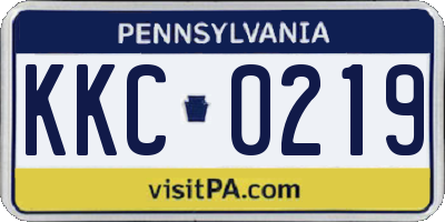 PA license plate KKC0219