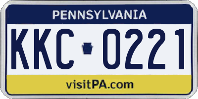 PA license plate KKC0221