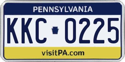 PA license plate KKC0225