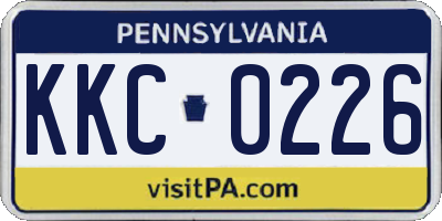 PA license plate KKC0226