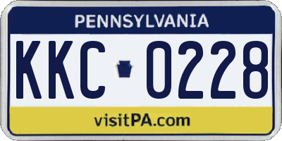 PA license plate KKC0228