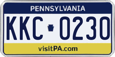PA license plate KKC0230