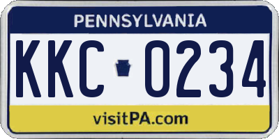 PA license plate KKC0234