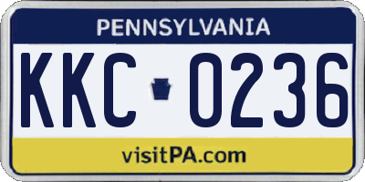 PA license plate KKC0236