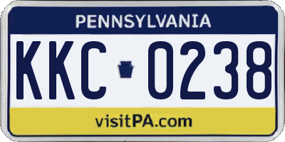 PA license plate KKC0238