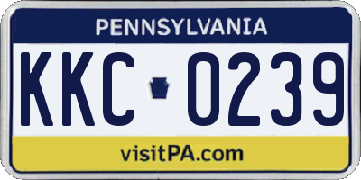 PA license plate KKC0239