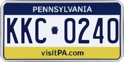 PA license plate KKC0240