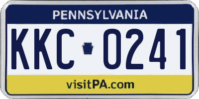 PA license plate KKC0241