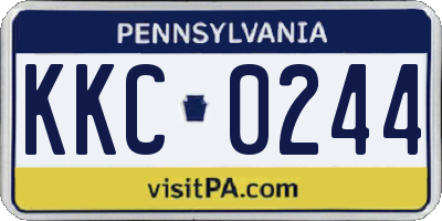 PA license plate KKC0244
