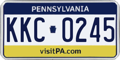 PA license plate KKC0245