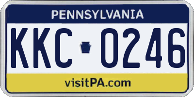 PA license plate KKC0246