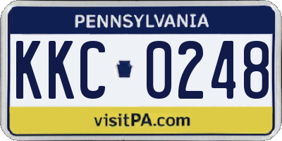 PA license plate KKC0248