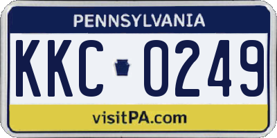 PA license plate KKC0249