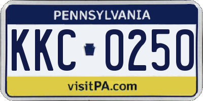PA license plate KKC0250
