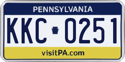 PA license plate KKC0251