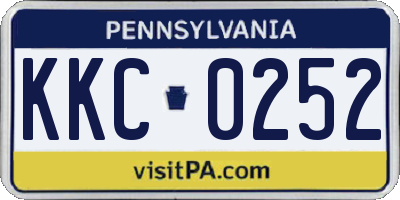 PA license plate KKC0252