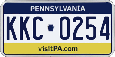 PA license plate KKC0254
