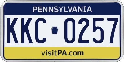 PA license plate KKC0257