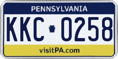 PA license plate KKC0258