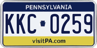 PA license plate KKC0259