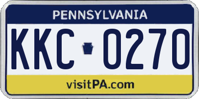 PA license plate KKC0270
