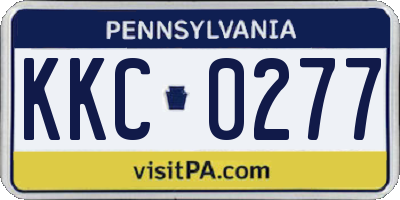 PA license plate KKC0277