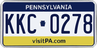 PA license plate KKC0278