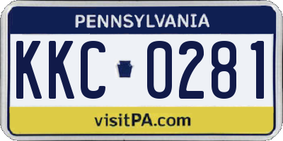 PA license plate KKC0281