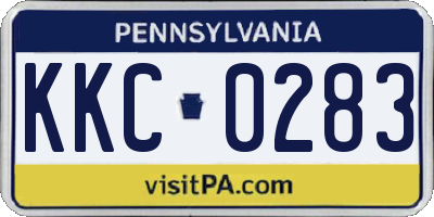 PA license plate KKC0283