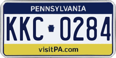 PA license plate KKC0284
