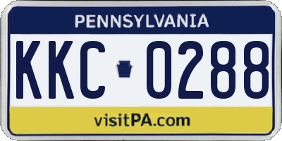 PA license plate KKC0288