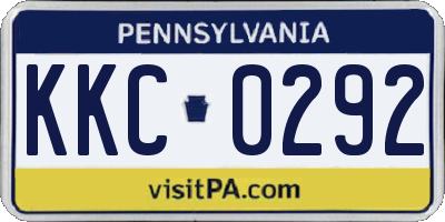 PA license plate KKC0292
