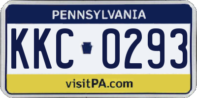 PA license plate KKC0293