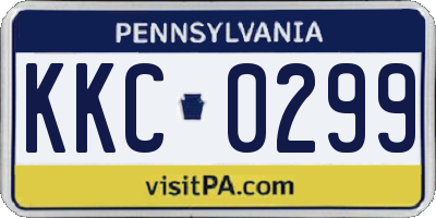 PA license plate KKC0299