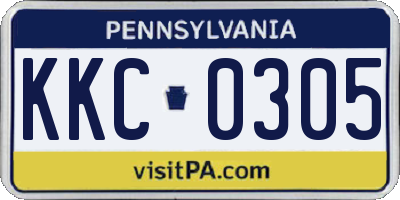 PA license plate KKC0305